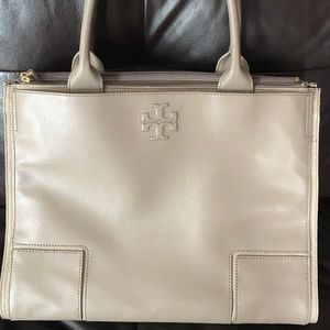 Tory Burch Large Ella Leather Tote Handbag